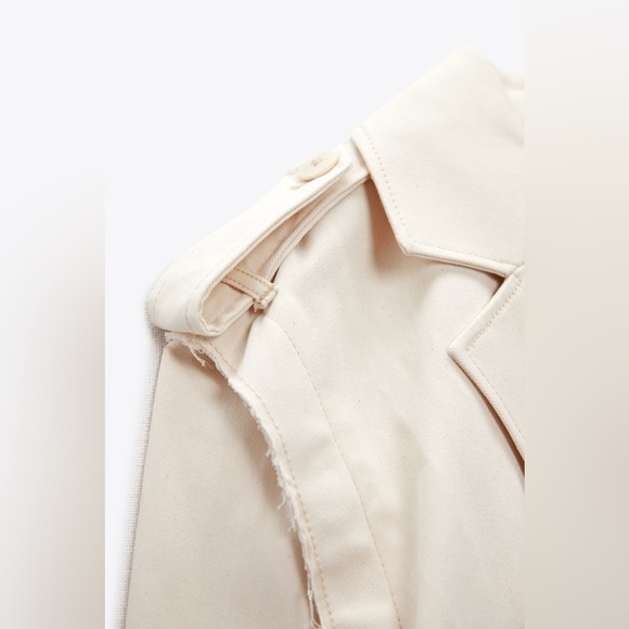 Zara cropped jacket bomber vest coat convertible trench casual style - Picture 6 of 12